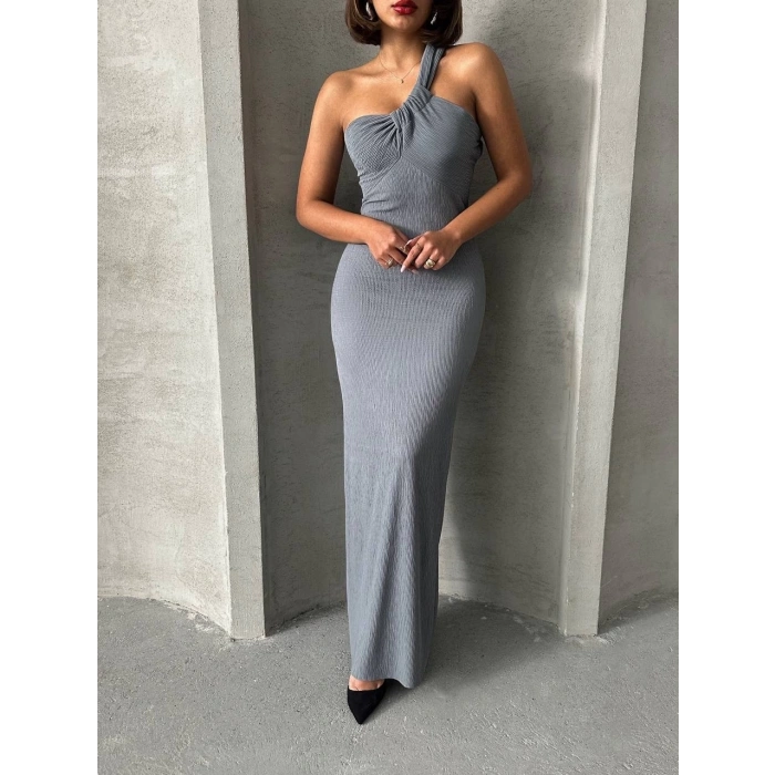 petite ateiler Tek omuz pliseli elbise