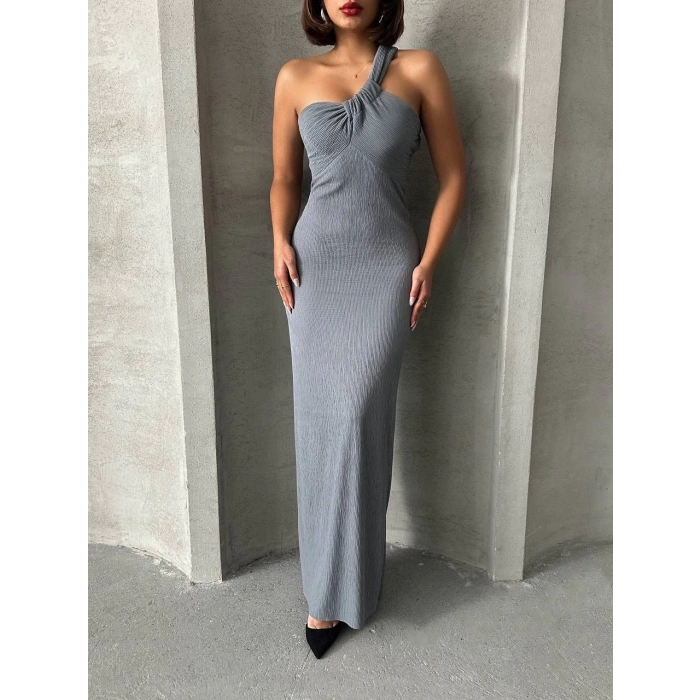 petite ateiler Tek omuz pliseli elbise