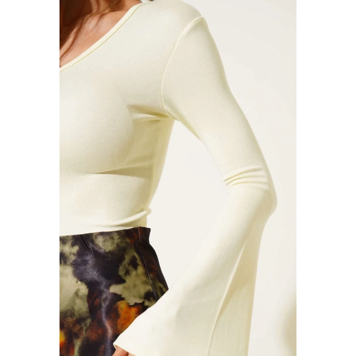 petite ateiler Tek Omuzlu Basic Bluz Sarı T4275