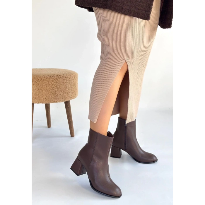 petite ateiler Tendy Kahverengi Cilt Topuklu Bot