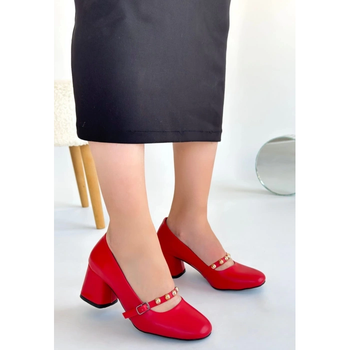 petite ateiler Tino Kırmızı Cilt Topuklu Ayakkabı