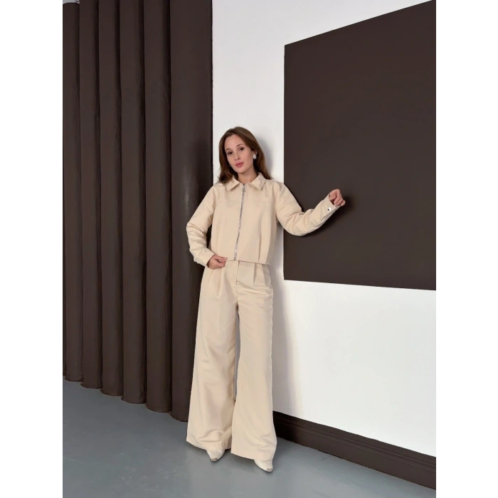 petite ateiler Trenç takım alt üst bej ons