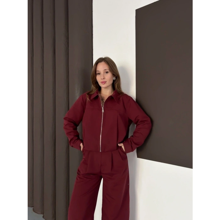 petite ateiler Trenç takım alt üst bordo ons