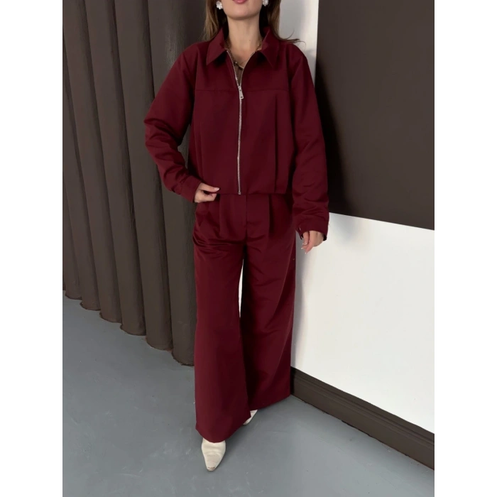 petite ateiler Trenç takım alt üst bordo ons