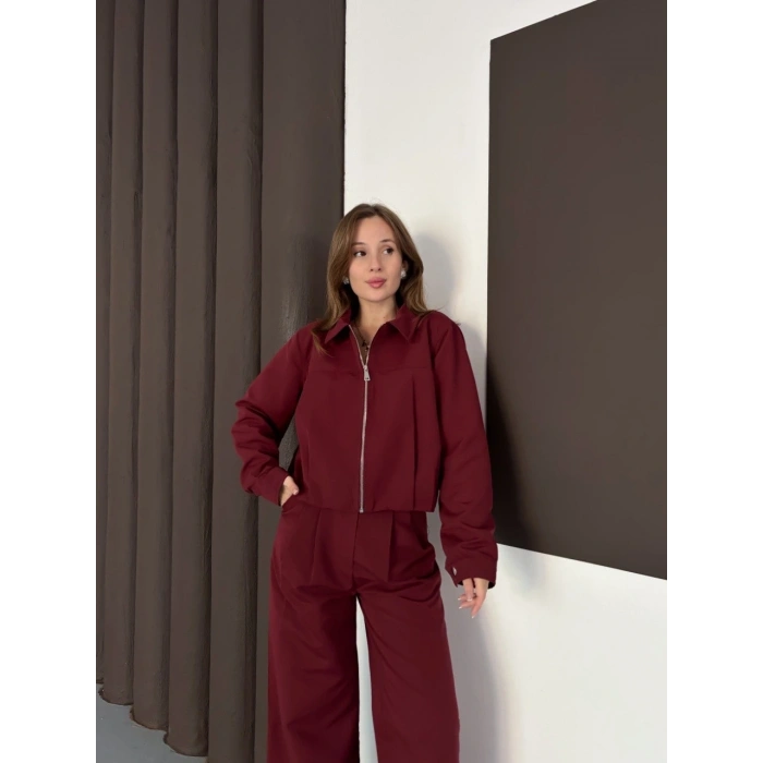 petite ateiler Trenç takım alt üst bordo ons