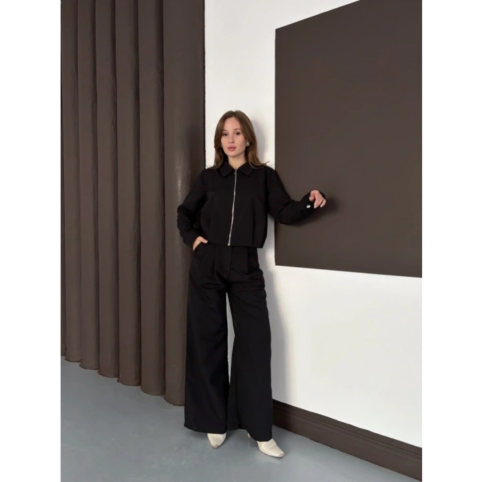 petite ateiler Trenç takım alt üst siyah ons