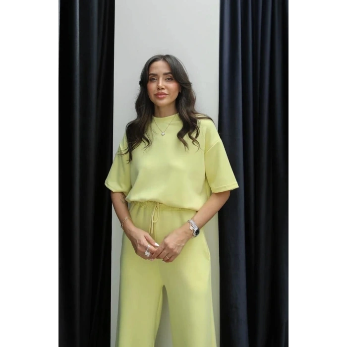 petite ateiler Tshirt alt üst modal takım sarı