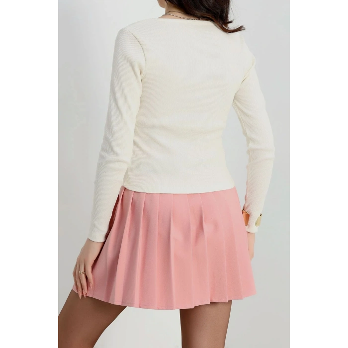 petite ateiler U yaka kaşkorse bluz beyaz A132
