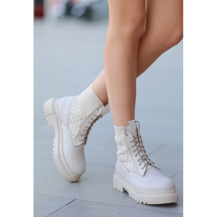 petite ateiler Utag Bej Cilt Bağcıklı Bot