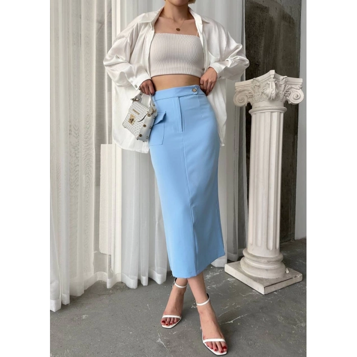 petite ateiler Uzun düğmeli etek