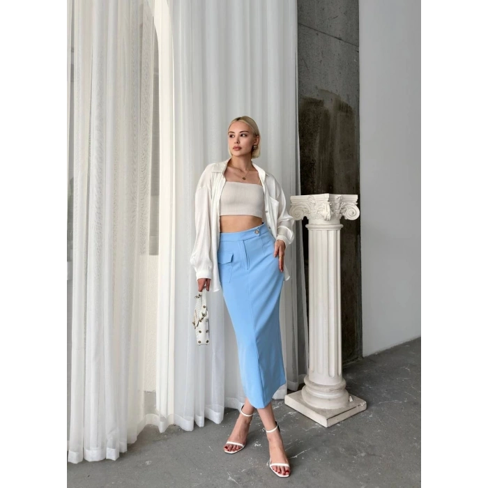 petite ateiler Uzun düğmeli etek