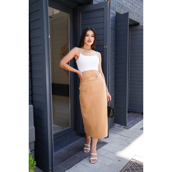 petite ateiler Uzun düğmeli etek