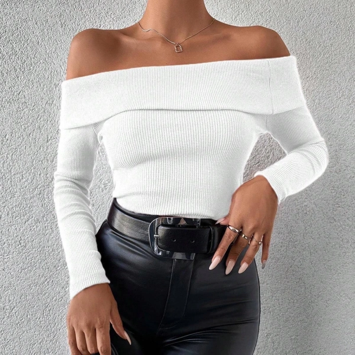 petite ateiler Uzun kol madonna yaka bluz beyaz