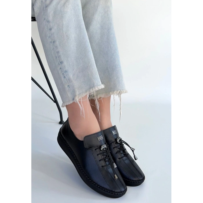 petite ateiler Warte Siyah Deri Bağcıklı Spor Ayakkabı