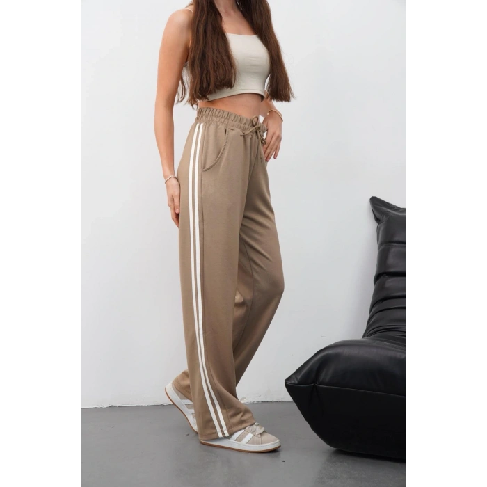 petite ateiler Yandan çift şeritli oys pantolon vizon