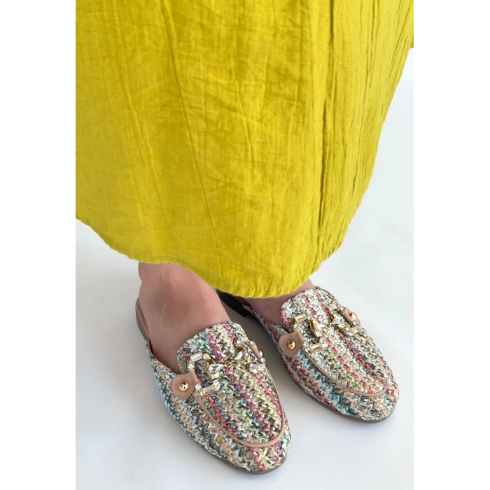 petite ateiler Yenda Renkli Dokumalı Terlik