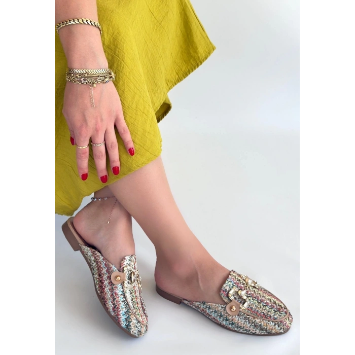 petite ateiler Yenda Renkli Dokumalı Terlik