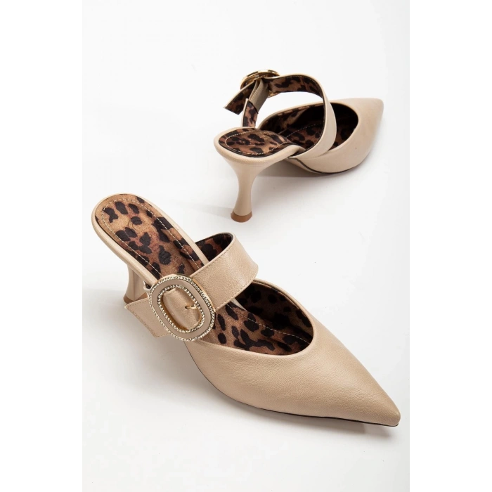 petite ateiler Yote Bej Cilt Topuklu Terlik