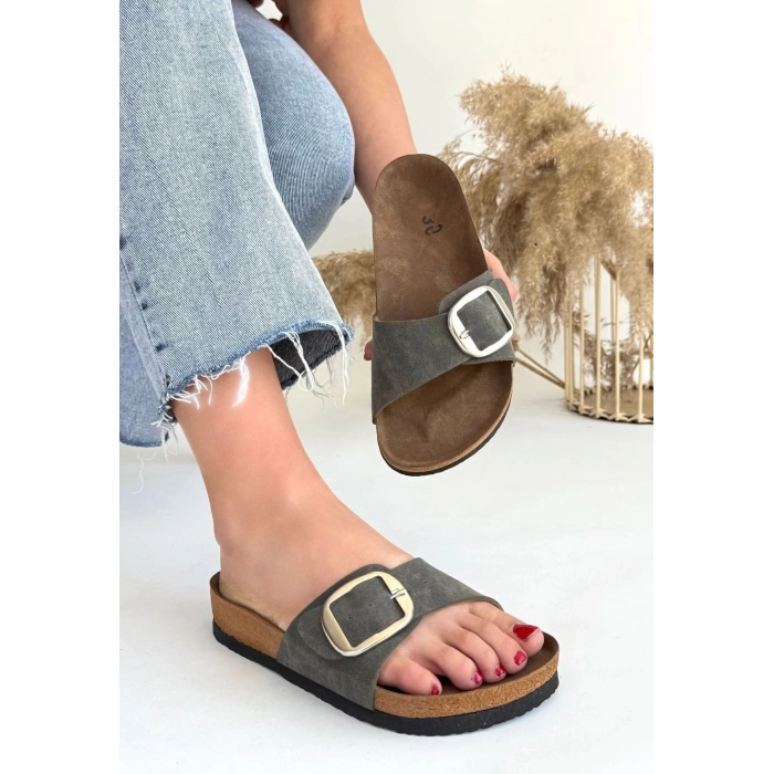 petite ateiler Zooy Yeşil Nubuk Terlik