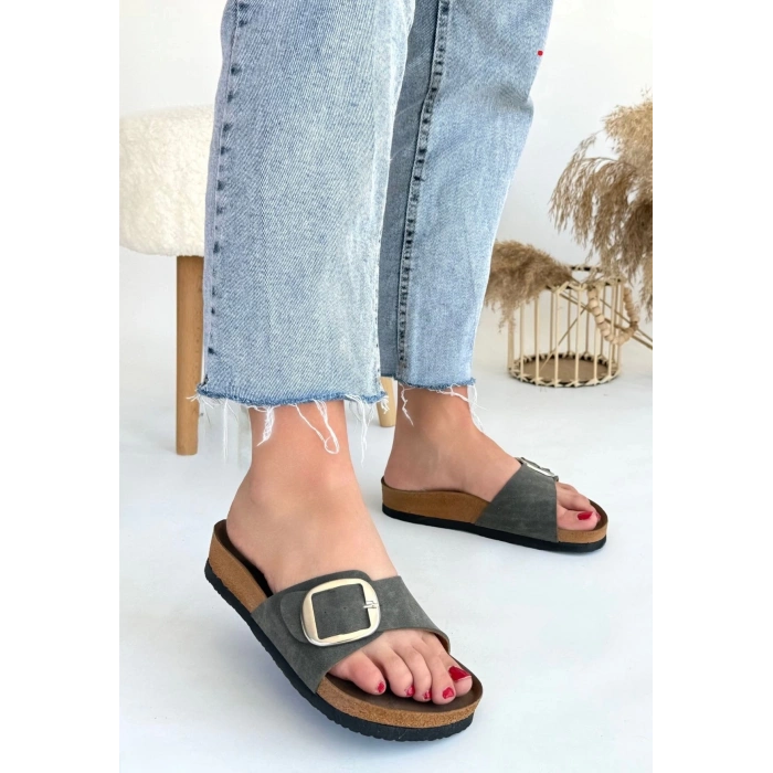 petite ateiler Zooy Yeşil Nubuk Terlik