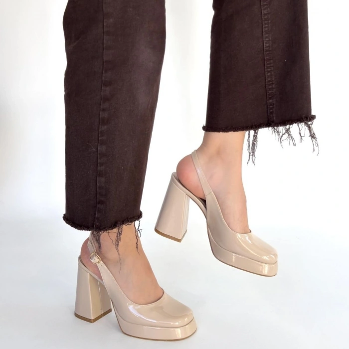 petite ateiler Zuda Bej Rugan Platform Topuk Ayakkabı
