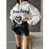 petite ateiler 3 iplik şardonlu oversize true baskılı sweat Beyaz