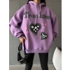 petite ateiler 3 iplik şardonlu oversize  true baskılı sweat mor