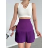 petite ateiler Altı pliseli mini etek Mor s24705