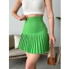 petite ateiler Altı pliseli mini etek yeşil s24705