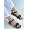 petite ateiler Andana Siyah Cilt Sandalet