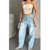 petite ateiler Baggy süper taş bıyık yıkama buz mavi d2007