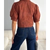 petite ateiler Brodeli crop gömlek s1023