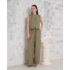 petite ateiler Broşlu yelek pantolon takım haki s255821