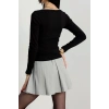 petite ateiler Çerçeve yaka kaşkorse bluz siyah