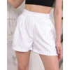 petite ateiler Çizgili düğmeli şort beyaz s2551251