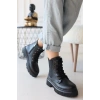 petite ateiler Daum Siyah Cilt Bağcıklı Bot