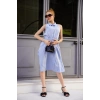 petite ateiler Gömlek yaka kemerli elbise mavi s255061