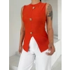 petite ateiler Kadın turuncu bisiklet yaka gold düğmeli ottoman bluz s2310