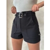 petite ateiler Kemer detaylı gabardin şort siyah s25289