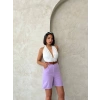 petite ateiler Kemerli gabardin şort lila s25735