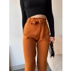 petite ateiler Kendinden kemerli triko pantolon camel