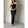 petite ateiler Krinkıl tek omuz uzun elbise siyah s25455