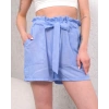 petite ateiler Kuşaklı keten şort mavi s255265