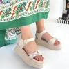 petite ateiler Luno Bej Cilt Kemerli Sandalet