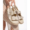 petite ateiler Olira Bej Simli Kemerli Sandalet