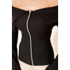 petite ateiler Omzu Açık Fermuarlı Bluz siyah T4330