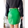petite ateiler Önden iki cepli deri etek yeşil h240040