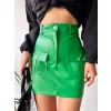 petite ateiler Önden iki cepli deri etek yeşil h240040