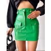 petite ateiler Önden iki cepli deri etek yeşil h240040