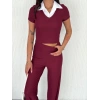 petite ateiler Ottoman kumaş beyaz gömlek yaka takım s4142
